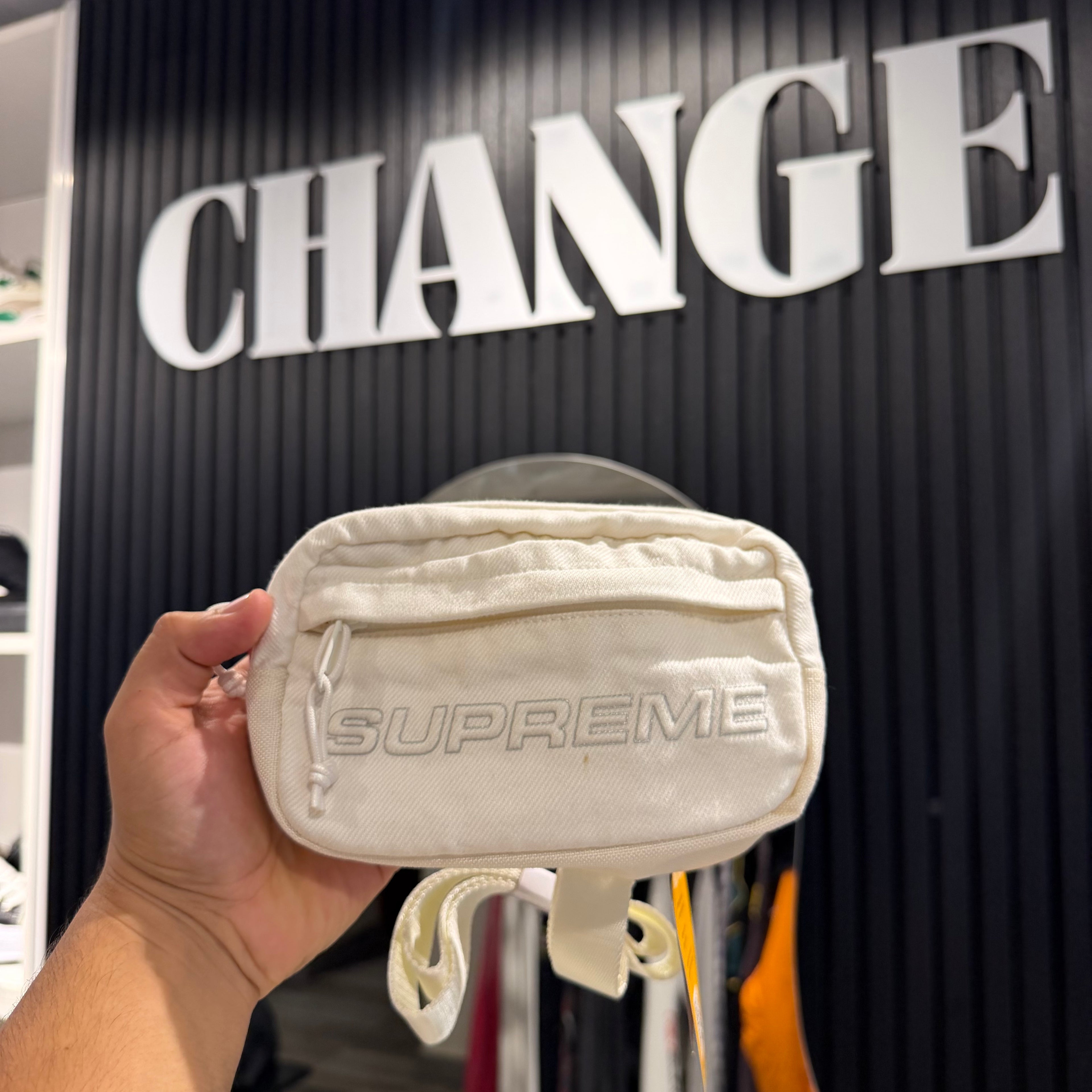 MINI SHOULDER BAG DENIM WHITE SUPREME