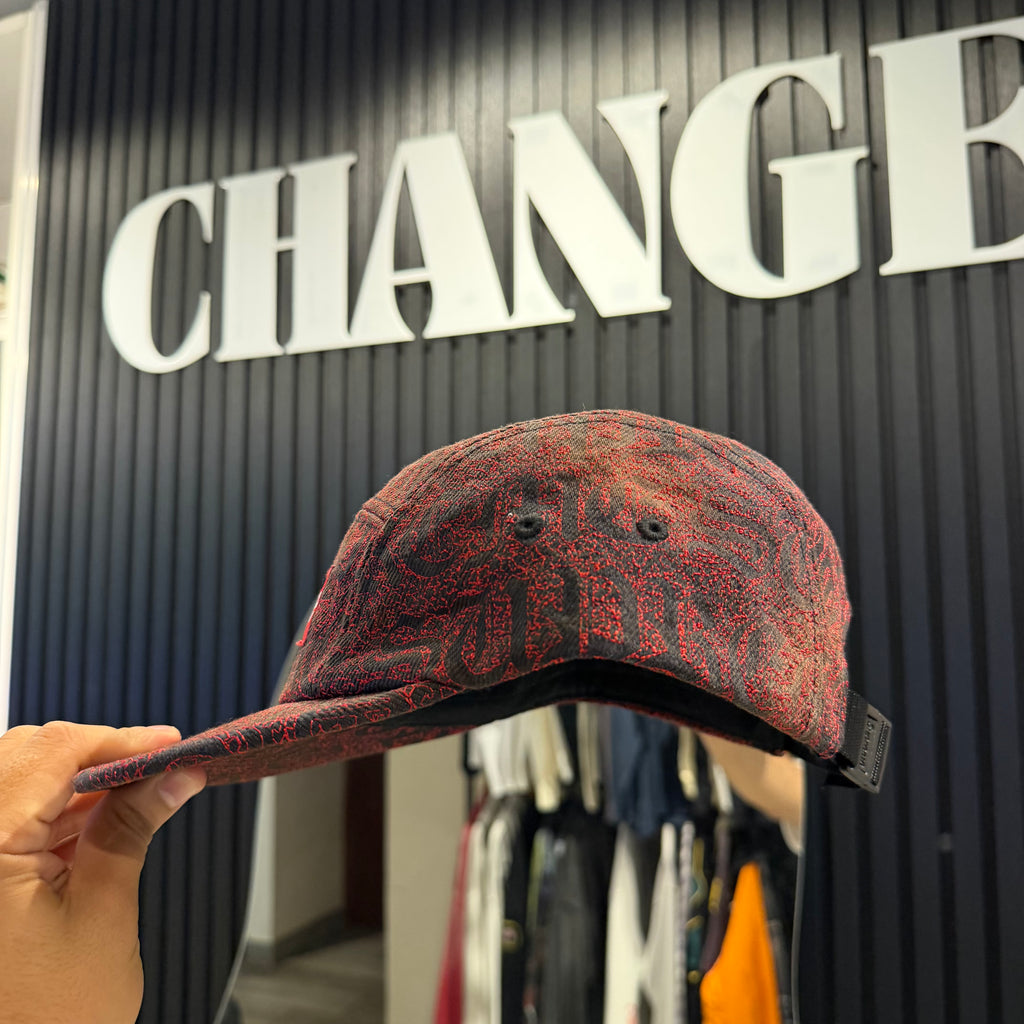 STICHEDOLD ENGLISH CAMP CAP WASHED BLACK RED