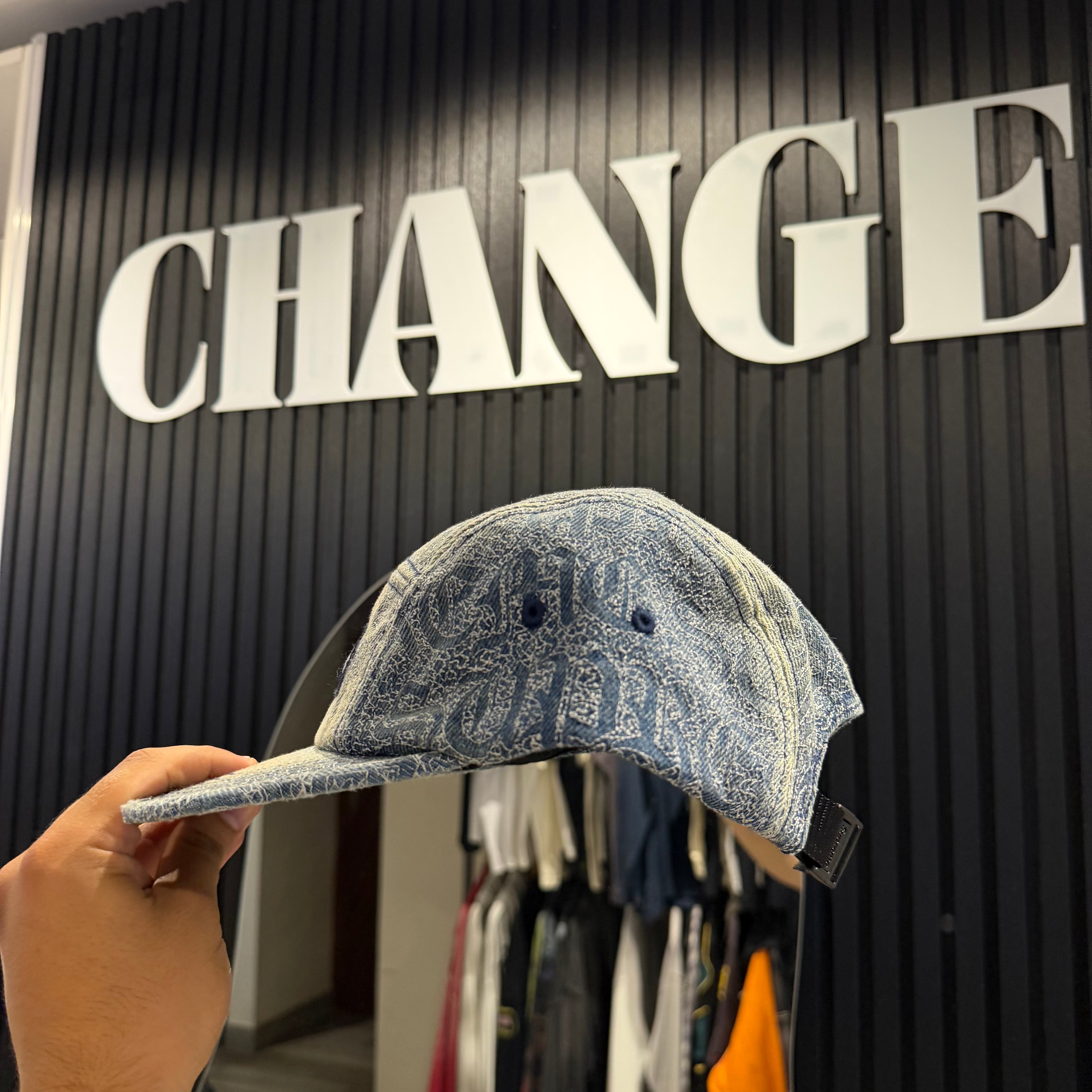STICHEDOLD ENGLISH CAMP CAP WASHED BLUE