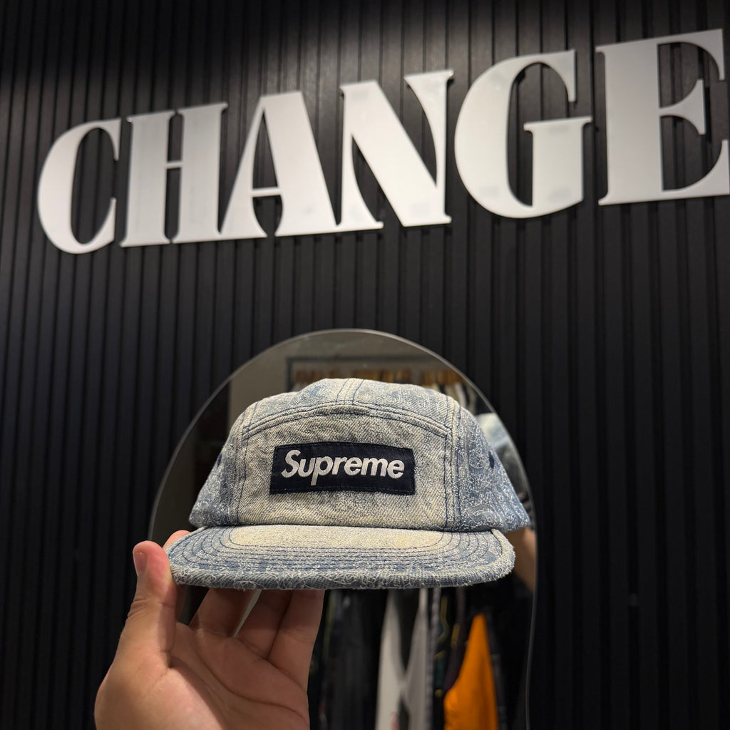 STICHEDOLD ENGLISH CAMP CAP WASHED BLUE