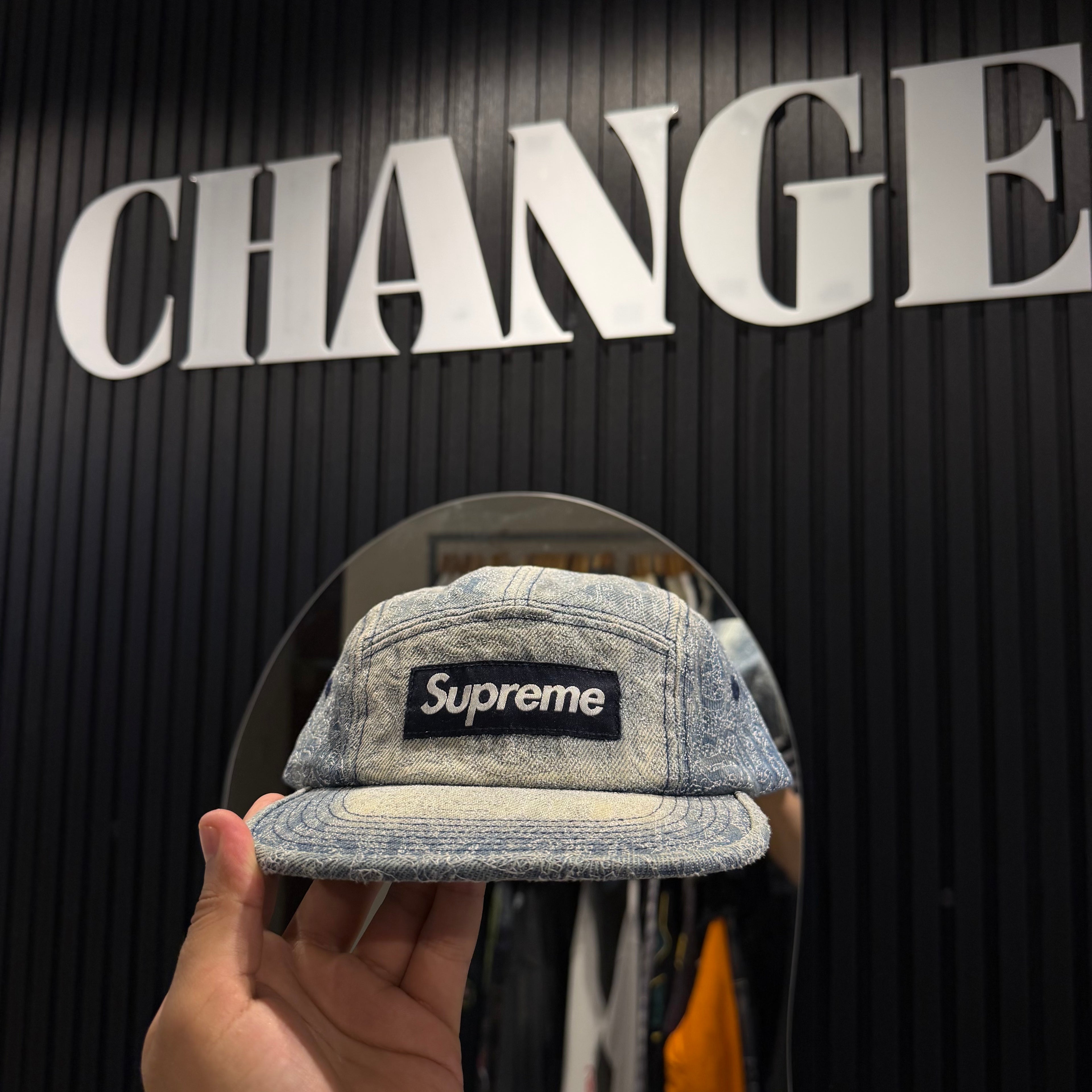 STICHEDOLD ENGLISH CAMP CAP WASHED BLUE