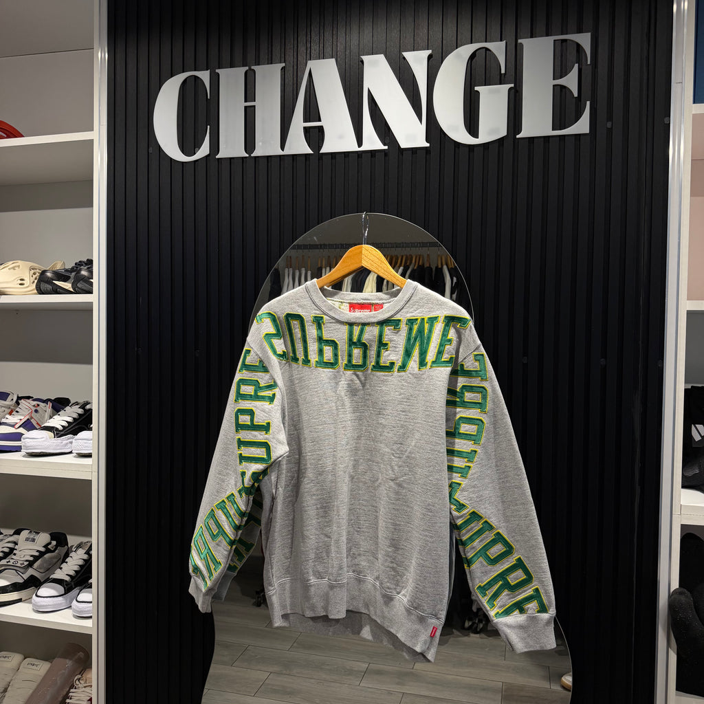 SUPREME CREWNECK HEATHER GREY SS22