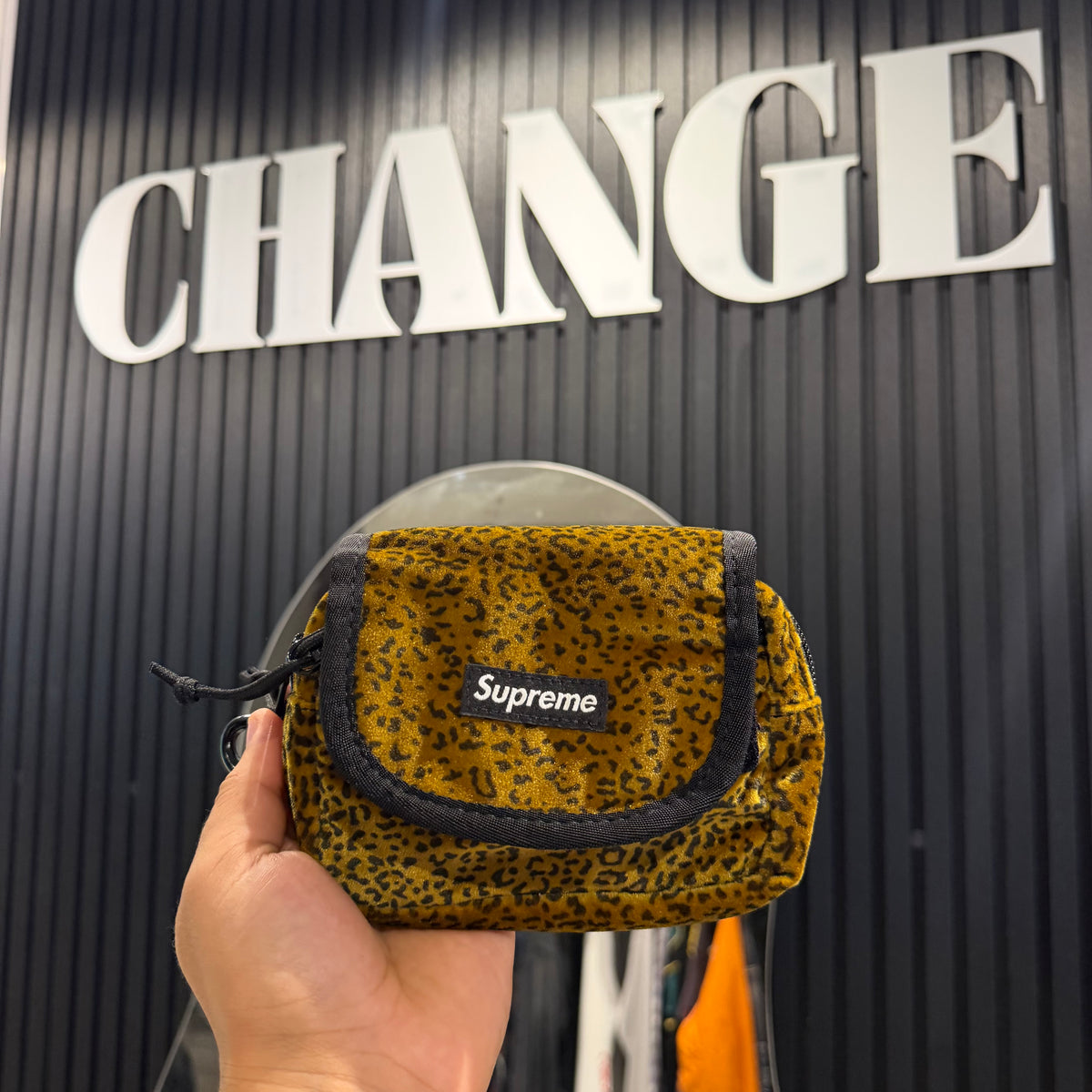 SUPREME VELVET MINI POUCH LEOPARD
